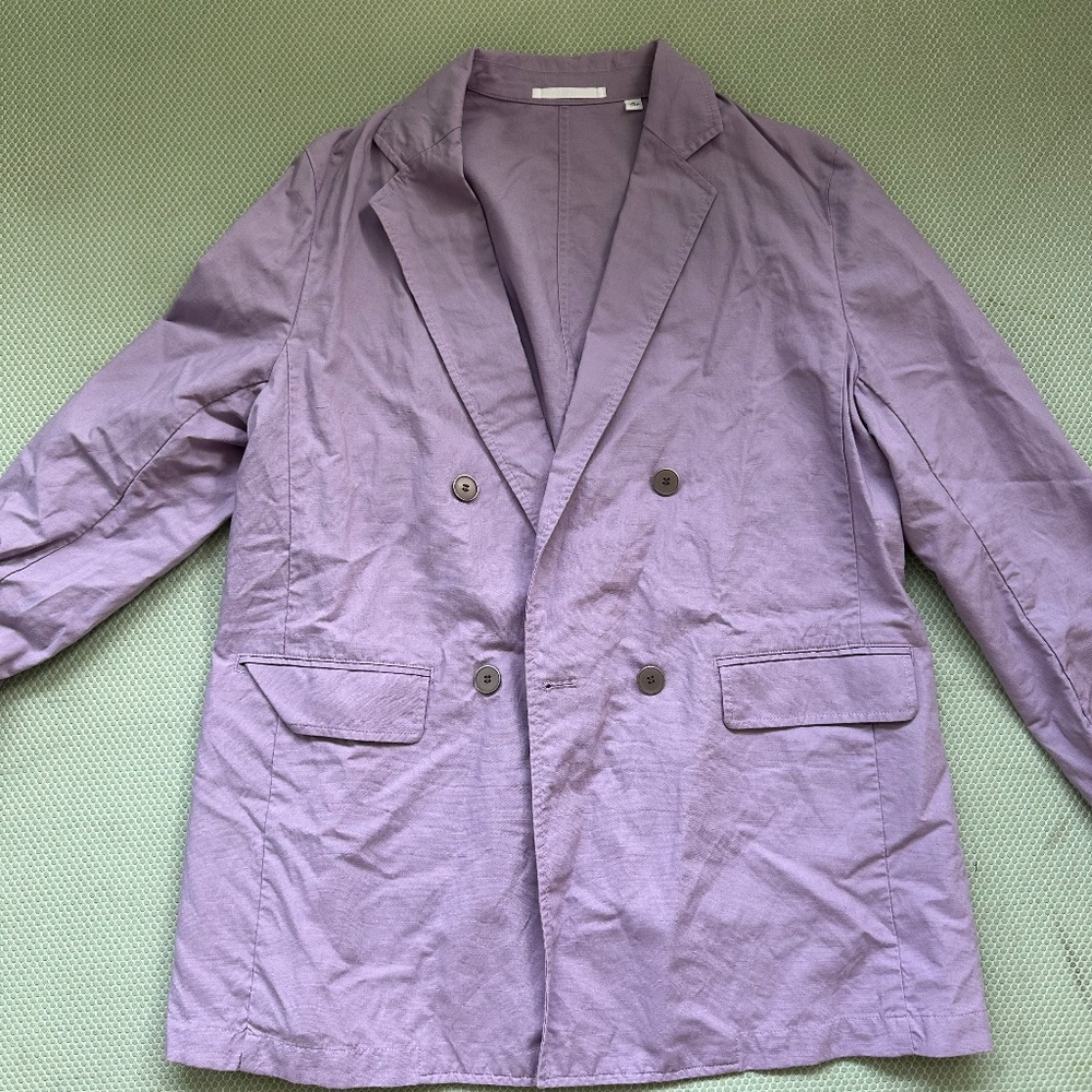 Lilac Linen blazer by Uniqlo